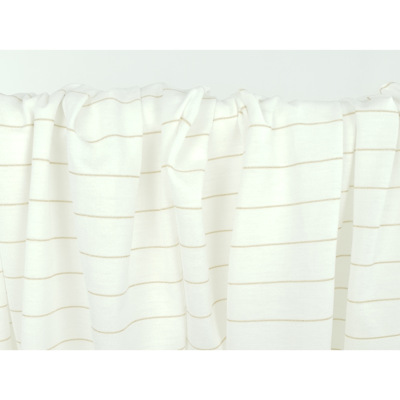 Tissu Maille Jersey Rayure Lurex Doré Blanc