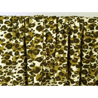 Tissu Maille Jersey Viscose / Elasthanne LEO Beige / Olive