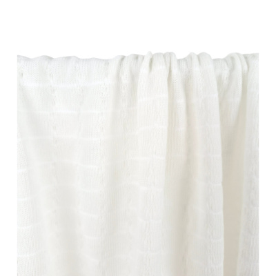 Tissu Maille Pointelle & Jacquard Mélange Coton Ecru