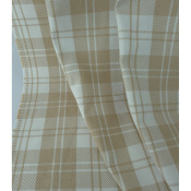 Tissu Sergé 100 % Coton Bio TARTAN Beige / Ecru