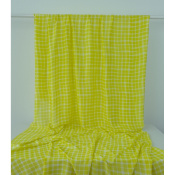 Tissu Taffetas Léger Viscose & Soie Graphic Checks Jaune / Ecru