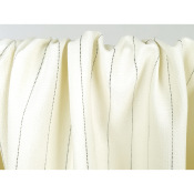 Tissu Toile Look Lin EMA Rayures TENNIS Ecru / Noir