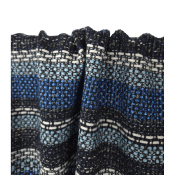 Tissu Tweed Effet Rayé Bleu