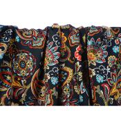 Tissu Voile de Viscose Paisley Noir