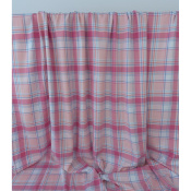 Tissu Flanelle 100 % Viscose TARTAN & Chevron Rose