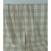Tissu Sergé 100 % Coton Bio TARTAN Beige / Ecru