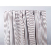 Tissu Sergé Léger Coton Rayure Ecru / Choco