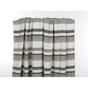 Coupon Tweed Ecru MAE Rayures Tissés Taupe / Noir 140 cm x 130 cm