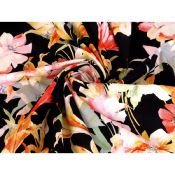 Coupon Sergé Coton Fleurs Aquarelle 150 cm x 150 cm
