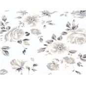 Tissu Jersey Coton / Elasthanne Ecru Imprimé Fleurs