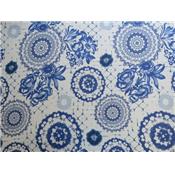 Tissu Voile de Viscose Imprimé Fleurs / Graphiques Effet Azulejos