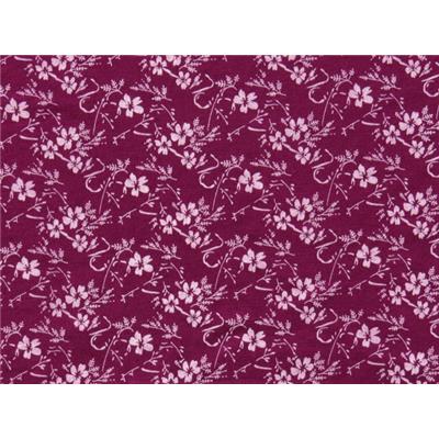 Tissu Jersey Coton / Viscose Imprimé Fleurs Framboise / Rose