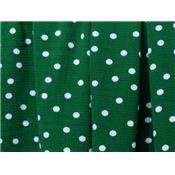 Tissu Crepe Vert Sapin Pois Blanc