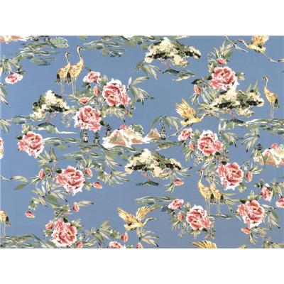 Coupon Crepe Viscose Grue Japonisante 50 cm x 150 cm