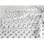 Tissu Popeline Plume Blanc