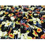 Tissu Voile de Viscose Perroquet