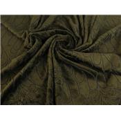 Tissu Velours Jacquard Floral Olive