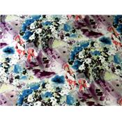 Tissu Jersey Viscose / Elasthanne Imprimé Fleurs Aquarelle