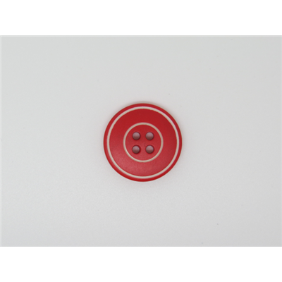 Bouton Rond Bicolore Blanc / Rouge 22 mm