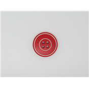 Bouton Rond Bicolore Blanc / Rouge 22 mm