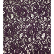 Tissu Dentelle Fleurs Prune