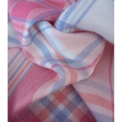 Tissu Flanelle 100 % Viscose TARTAN & Chevron Rose