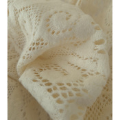 Tissu Guipure Mélange Coton Grattée Flowers