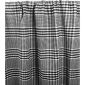 Tissu Lainage Mélange Laine Carreaux Noir & Ecru