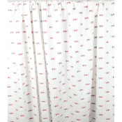 Tissu Popeline 100 % Coton Brodé Rose
