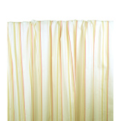Tissu Popeline Stretch Rayé & Brodé Ecru / Beige