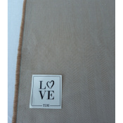 Tissu Sergé 100 % Coton Chevron Noisette / Ecru