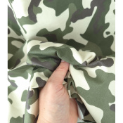 Tissu Sergé Stretch Camouflage Beige