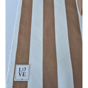 Tissu Sergé Lourd JON 100 % Coton Hazelnut Stripes