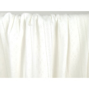 Tissu Maille Cote 1x1 Ajourée Bandes Ecru
