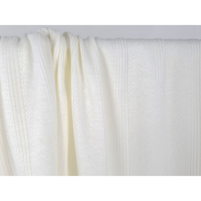 Tissu Maille Cote 1x1 Pointelle Ecru