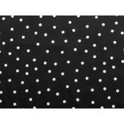 Tissu Satin de Coton Pois Noir & Ecru