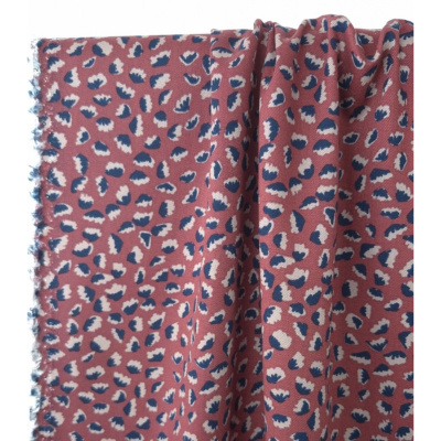 Tissu Twill de Viscose Abstract Flower Tomette