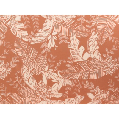 Tissu Voile Coton / Viscose Jungle Terracotta / Beige