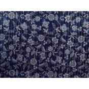 Tissu Voile de Viscose Lurex Argent / Or Fleurs Ethniques