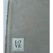 Tissu Toile 100 % Coton Rayures Café / Ecru