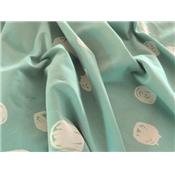Tissu Molleton Elasthanne Vert d'Eau Pois Abstrait