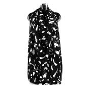 Tissu Voile de Viscose Abstrait Noir & Blanc