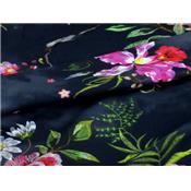 Tissu Jersey VENISE Fleurs, Oiseaux, Tie & Dye