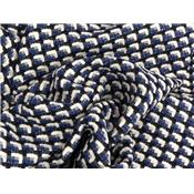 Tissu Tweed Bleu & Blanc / Lurex