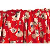 Tissu Maille Jersey Viscose / Elasthanne Fleurs Rouge