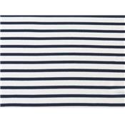 Tissu Maille Coton / Modal Rayé Ecru / Marine