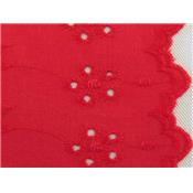 Tissu Broderie Anglaise Rouge