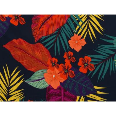 Tissu Crepe Poly / Viscose Tropical Marine