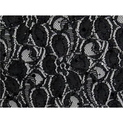 Tissu Dentelle Noir Avec Paillettes Noir Collées