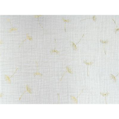 Tissu Double Gaze Ecru Dandelion Doré